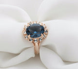 Sterling Silver Sapphire CZ Ring