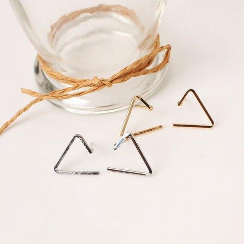 triangular geometric earrings