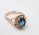 Sterling Silver Sapphire CZ Ring