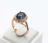 Sterling Silver Sapphire CZ Ring